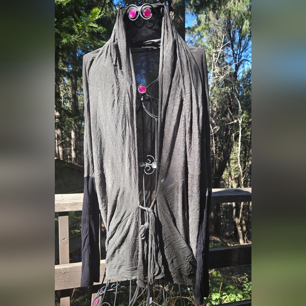 Pete&Gretta Johnny Was Gray & Black convertable Cardigan szM - Picture 2 of 6